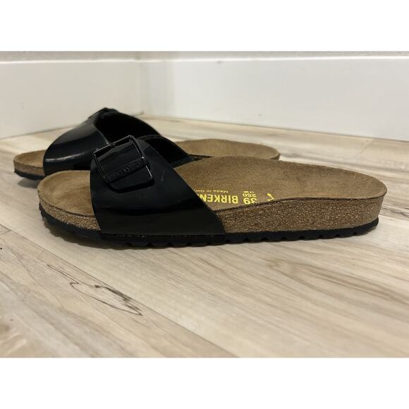 Birkenstock Madrid Black Sandals Womens Size 39 US L8 Narrow Excellent Condition - Picture 2 of 7